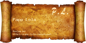 Papp Lola névjegykártya