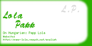 lola papp business card